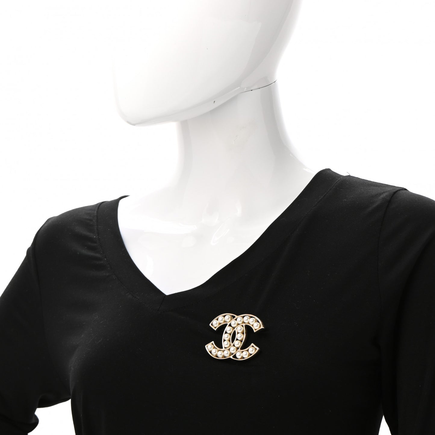 Pearl CC Brooch Light Gold