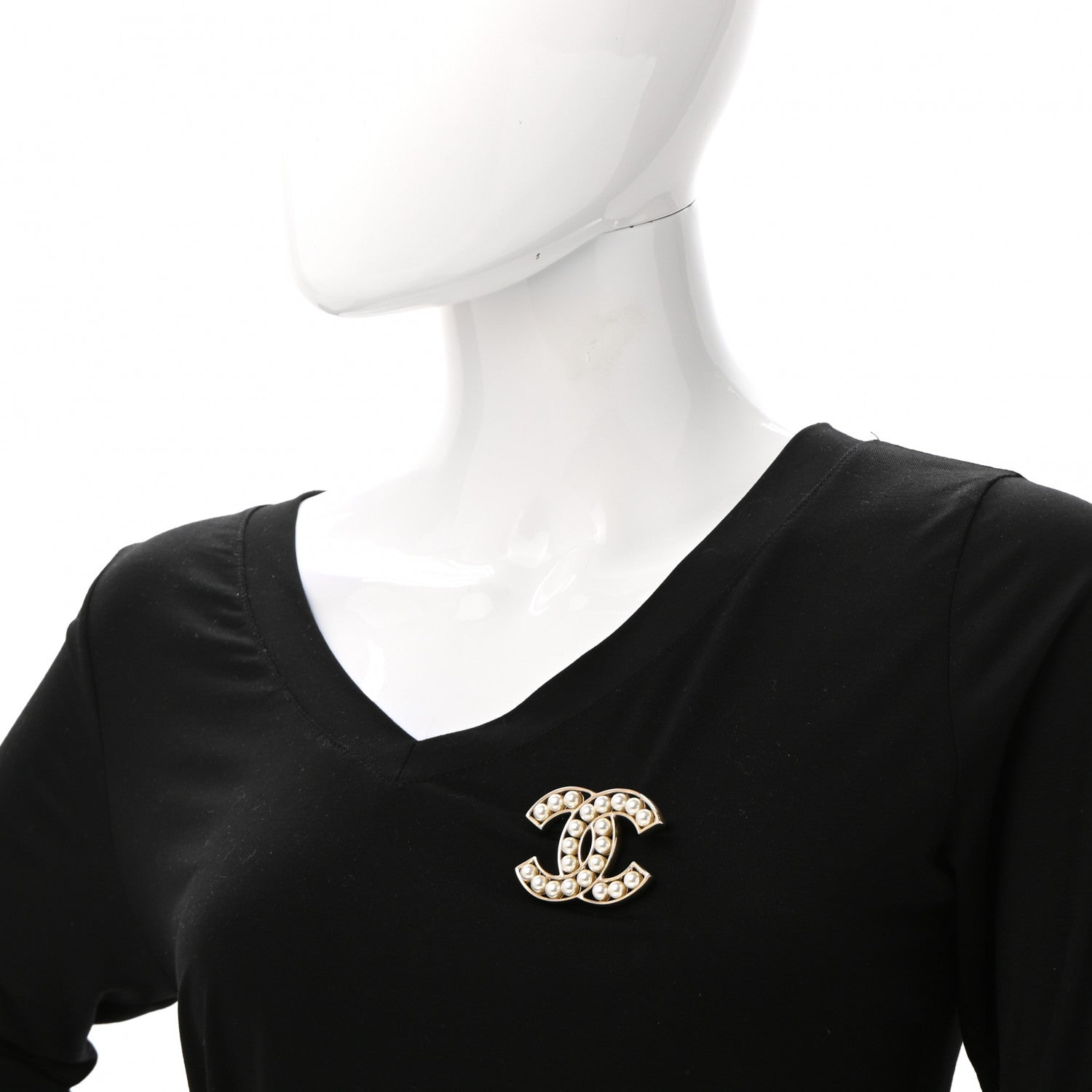 Chanel Pearl CC Brooch Light Gold 2 of 5