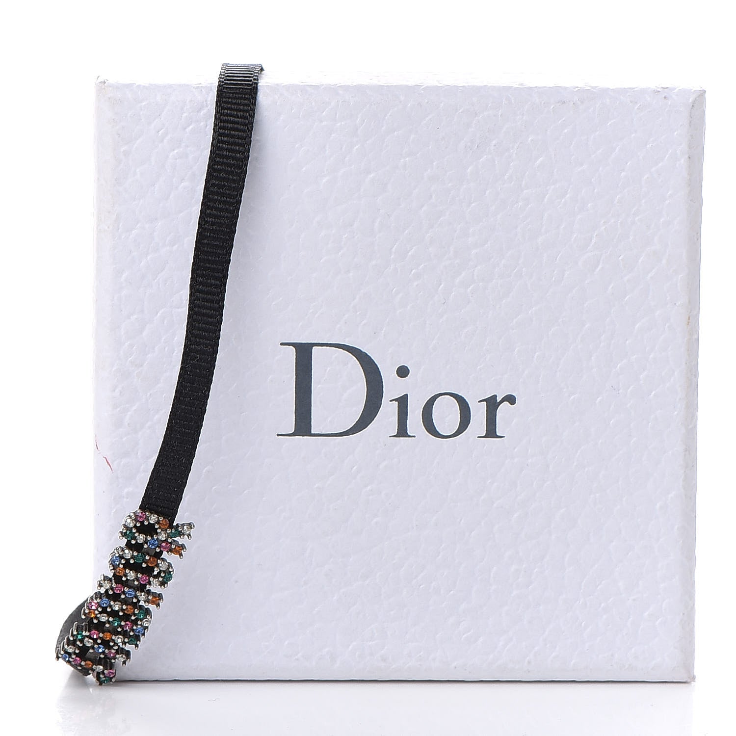 Christian Dior Grosgrain Ribbon Crystal J'Adior Logo Choker Necklace Multicolor 5 of 5