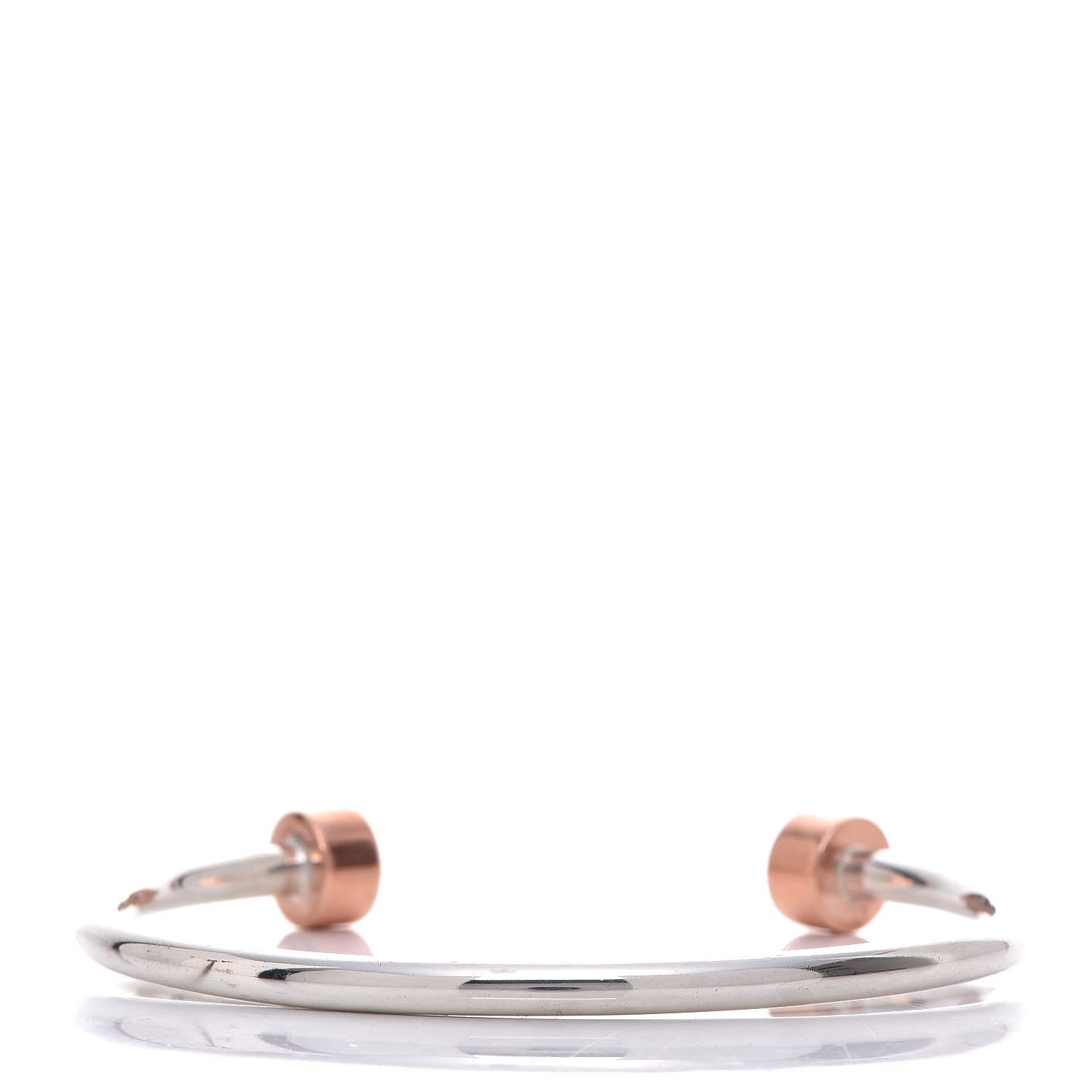 Tiffany Sterling Silver Rubedo Return to Tiffany Narrow Circle Edge Cuff Bracelet 3 of 6