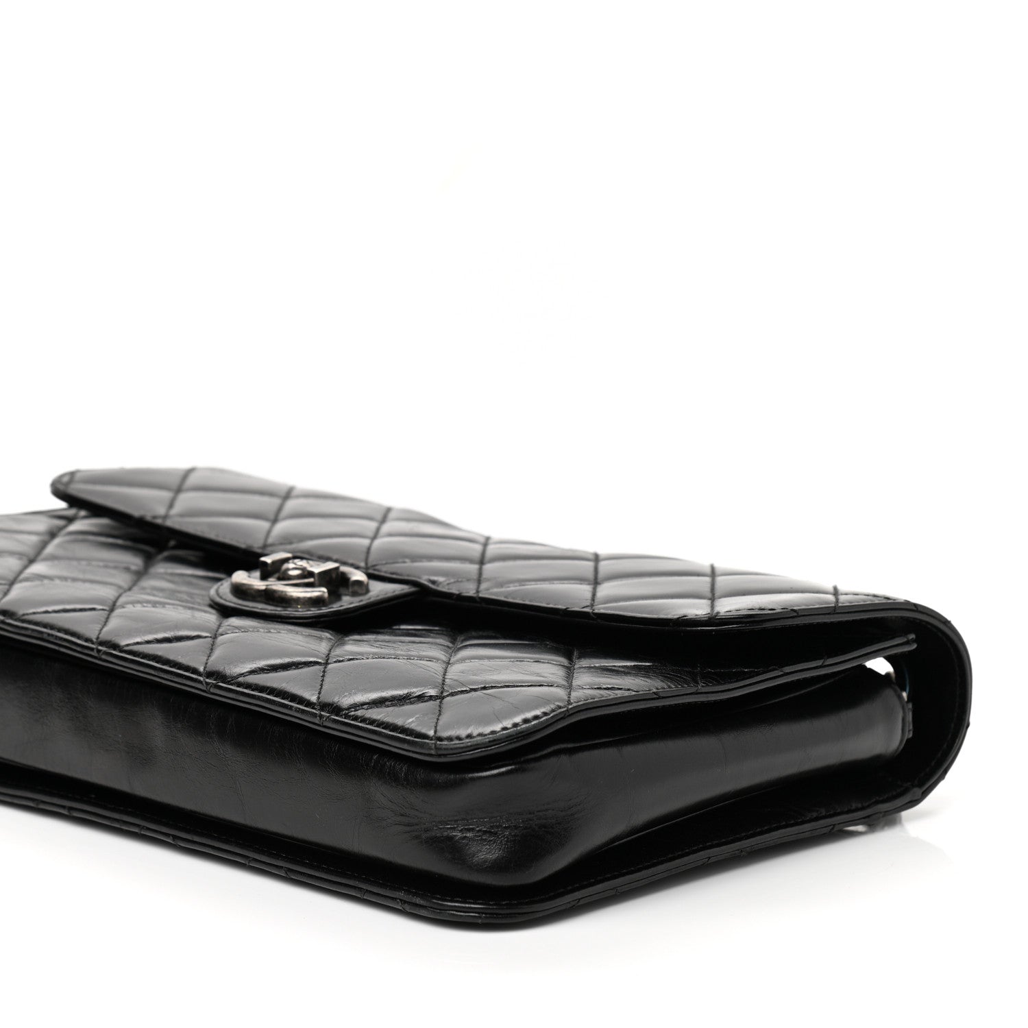 Chanel Glazed Calfskin Quilted Large Perfect Edge Flap Black 11 of 12
