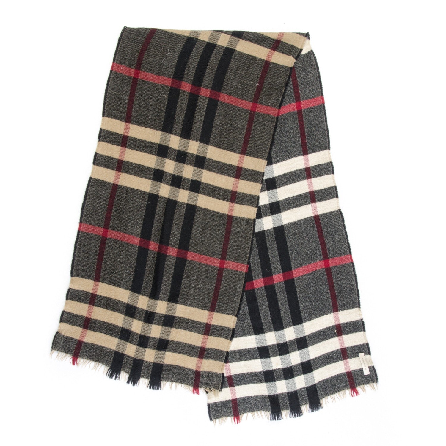 Burberry Wool Giant Check Scarf Black 3 of 7