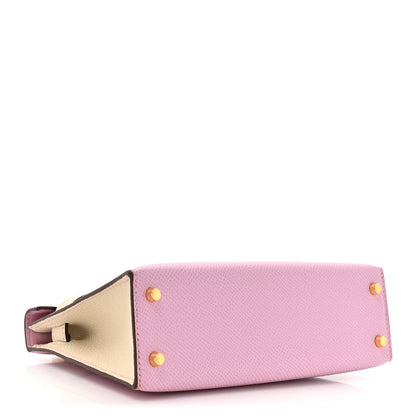 Hermes Epsom Horseshoe Mini Kelly Sellier 20 Mauve Sylvestre Craie 4 of 16