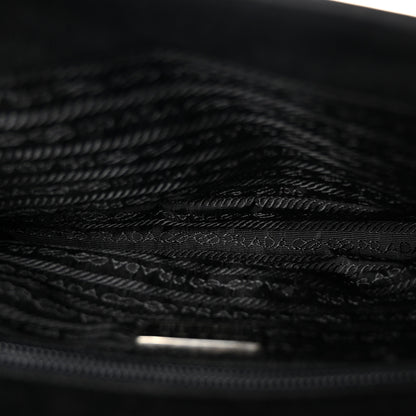 Prada Nylon Spazzolato Triangle Flat Bag Black 5 of 9
