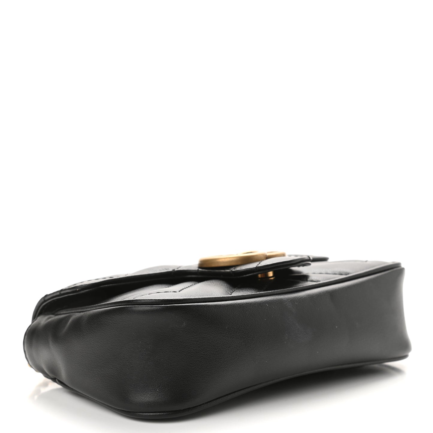 Calfskin Matelasse Super Mini GG Marmont Shoulder Bag Black