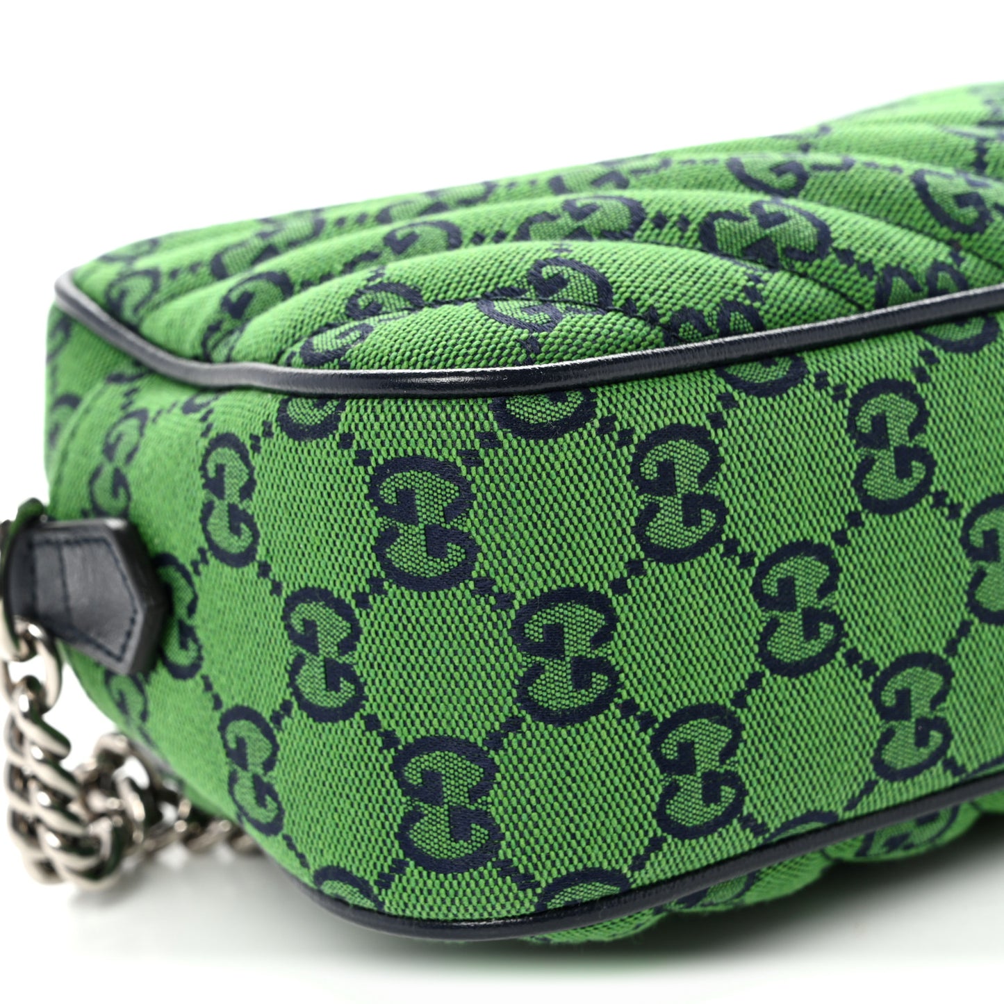Monogram Multicolor Matelasse Diagonal Small GG Marmont Chain Shoulder Bag Green Blue
