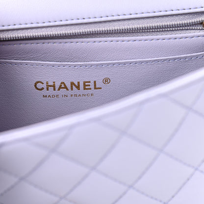 Chanel Lambskin Quilted Mini Top Handle Rectangular Flap Light Purple 5 of 9