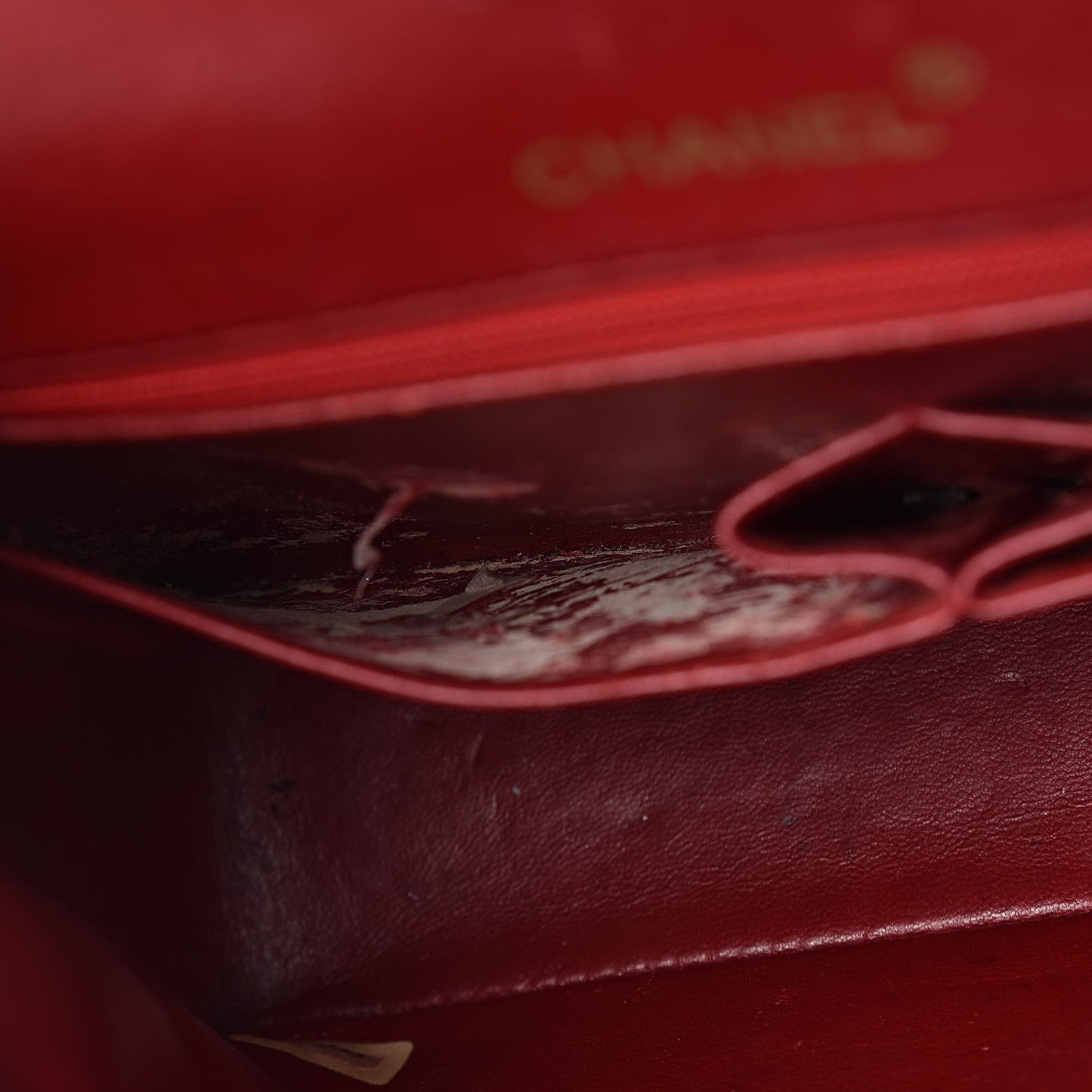 Lambskin Quilted Medium Double Flap Red