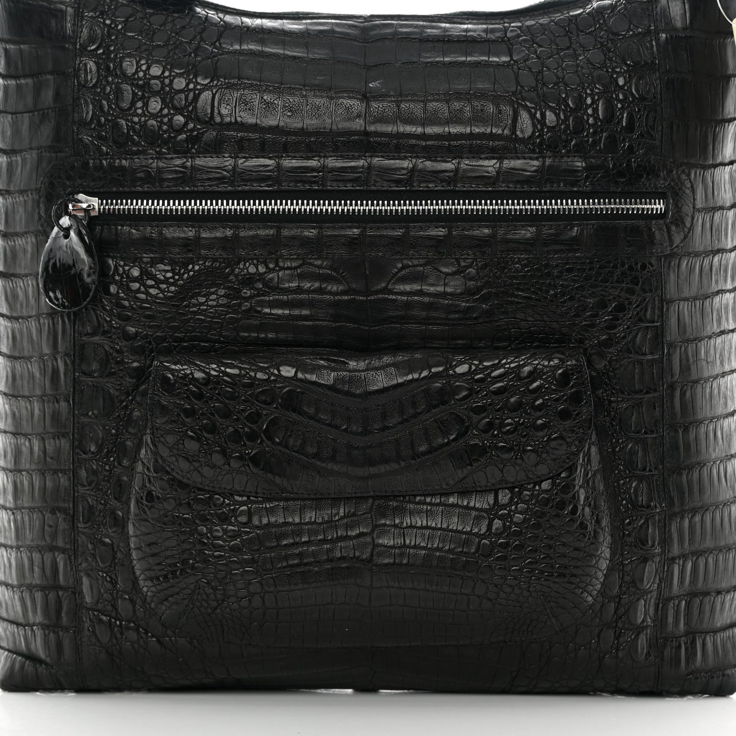 Crocodile Chain Hobo Black