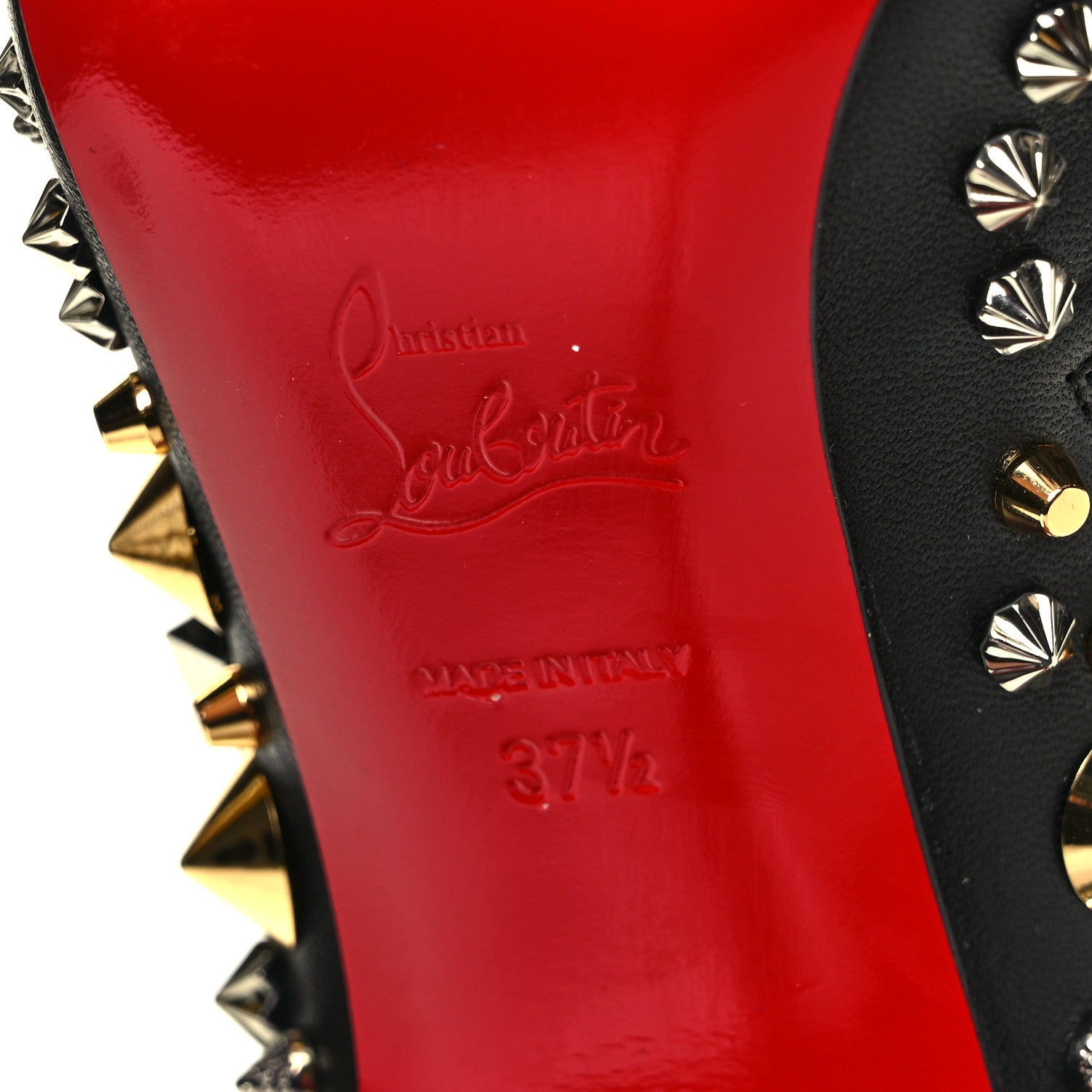 Christian Louboutin Calfskin So Full Kate 100 Ankle Boots 37.5 Black Multicolor 6 of 9