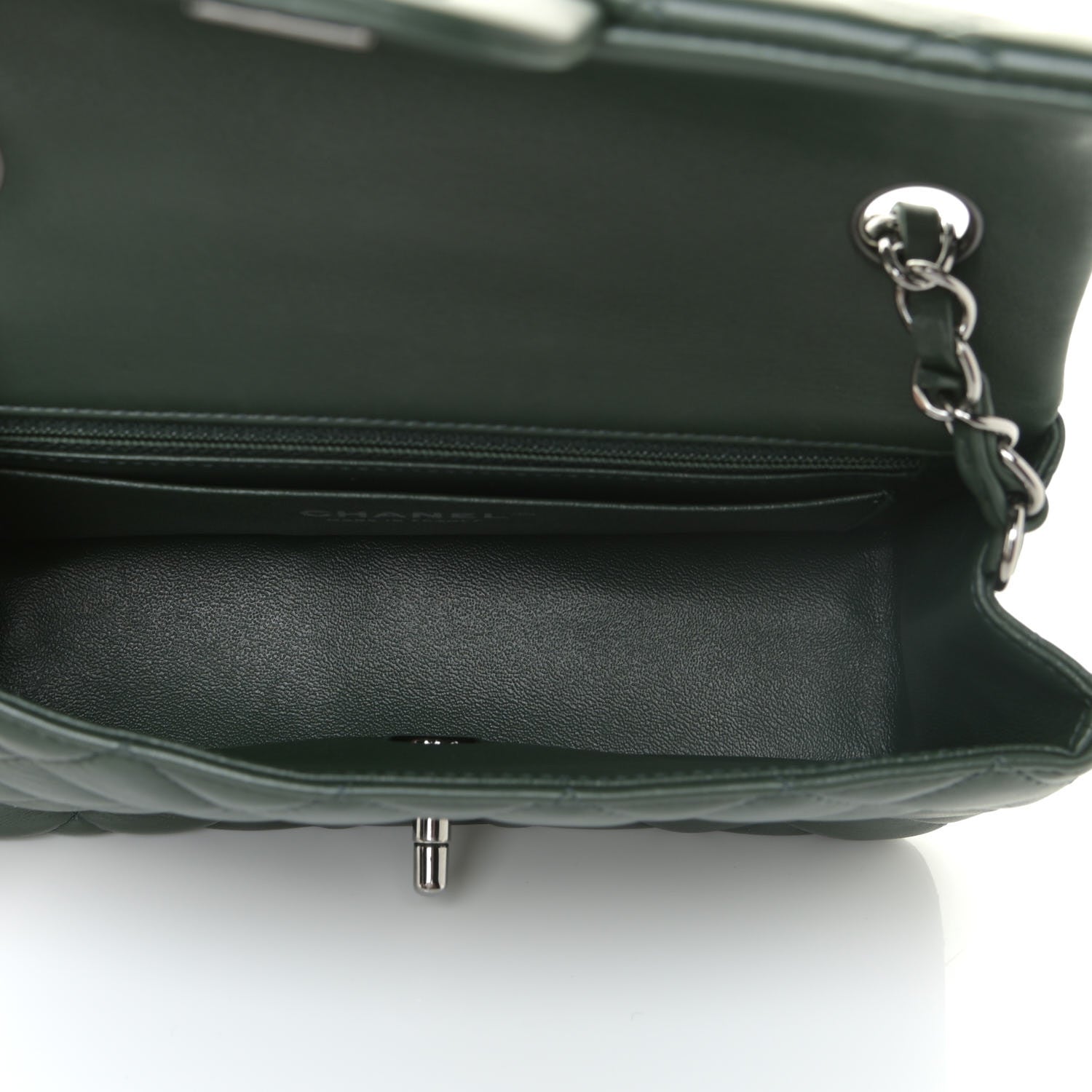 Chanel Lambskin Quilted Mini Rectangular Flap Green 5 of 15