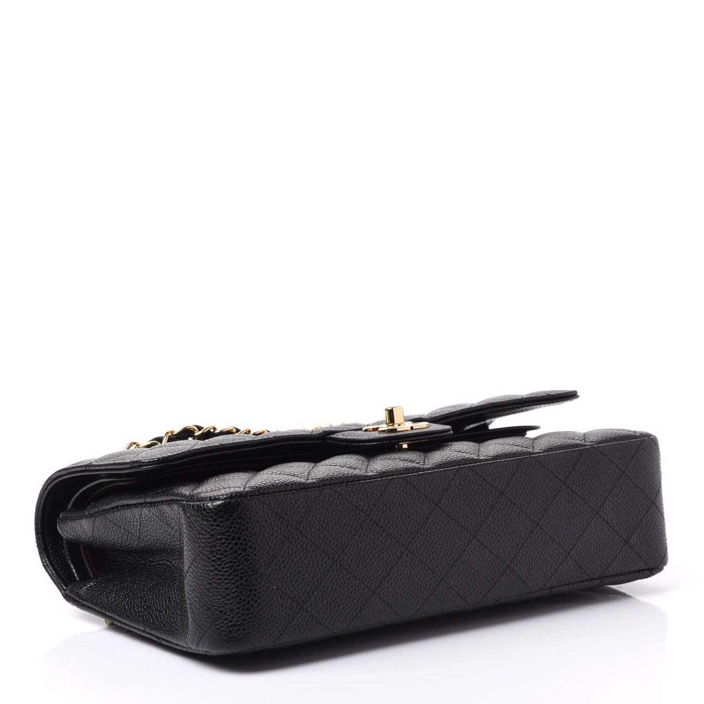 Caviar Quilted Medium Double Flap Black