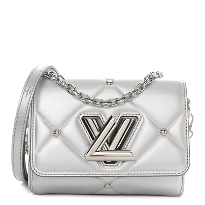 Louis Vuitton Metallic Calfskin Pillow Twist Shoulder Bag PM Silver 3 of 10