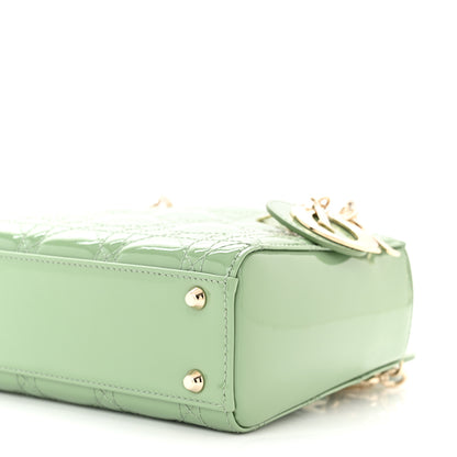 Christian Dior Patent Cannage Mini Lady Dior Mint Green 10 of 13
