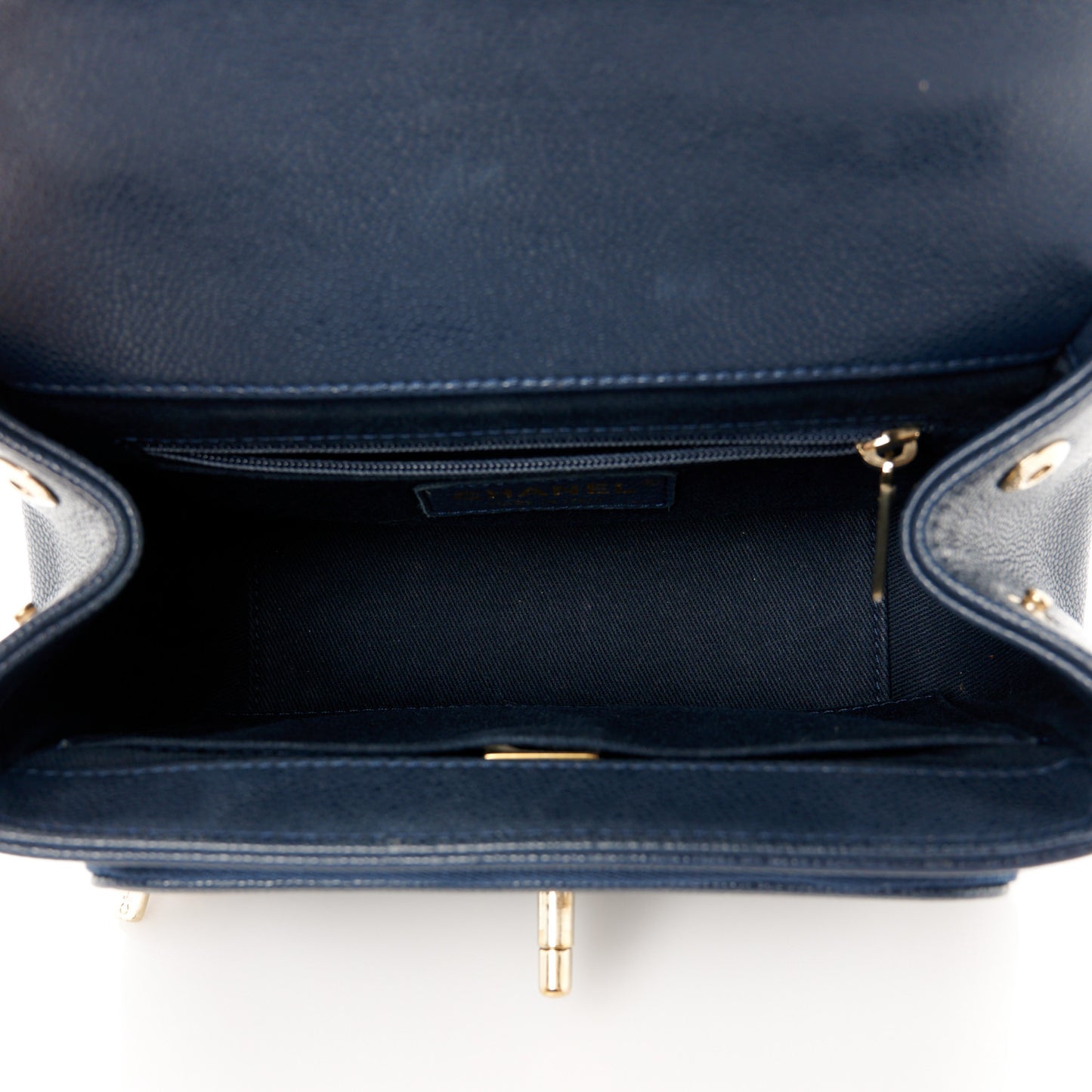 Caviar Quilted Small Business Affinity Flap Navy