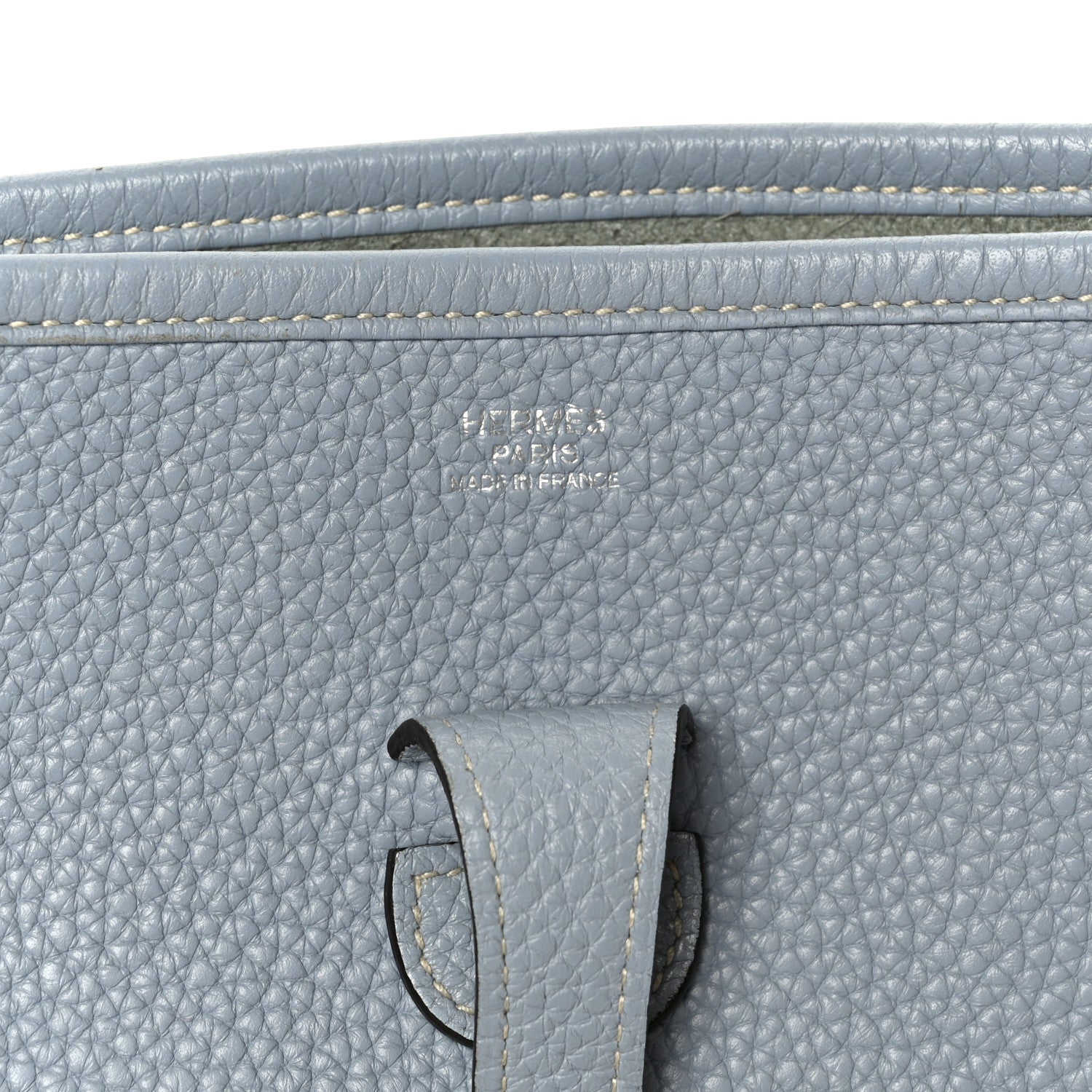 Hermes Taurillon Clemence Evelyne III PM Bleu Lin 6 of 13