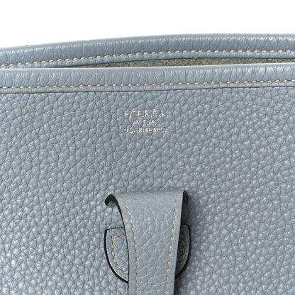 Hermes Taurillon Clemence Evelyne III PM Bleu Lin 6 of 13