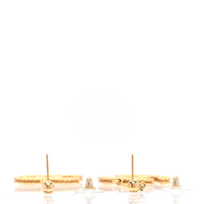 Chanel CC Drop Earrings Matte Gold 4 of 4