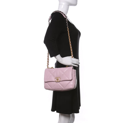 Chanel Lambskin Quilted Medium Chanel 19 Flap Light Pink 2 of 10