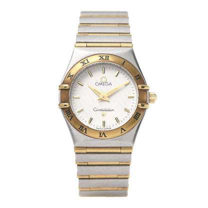 Omega Stainless Steel 18K Yellow Gold 25mm Constellation Quartz Watch White 1272.30 1 of 6