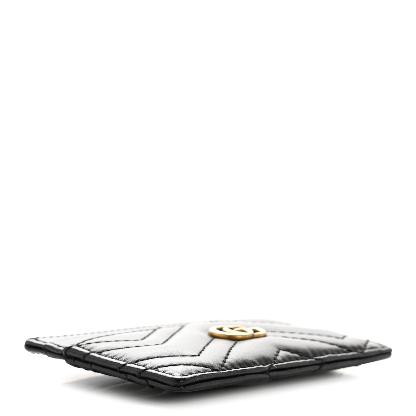 Calfskin Matelasse GG Marmont Card Holder Black