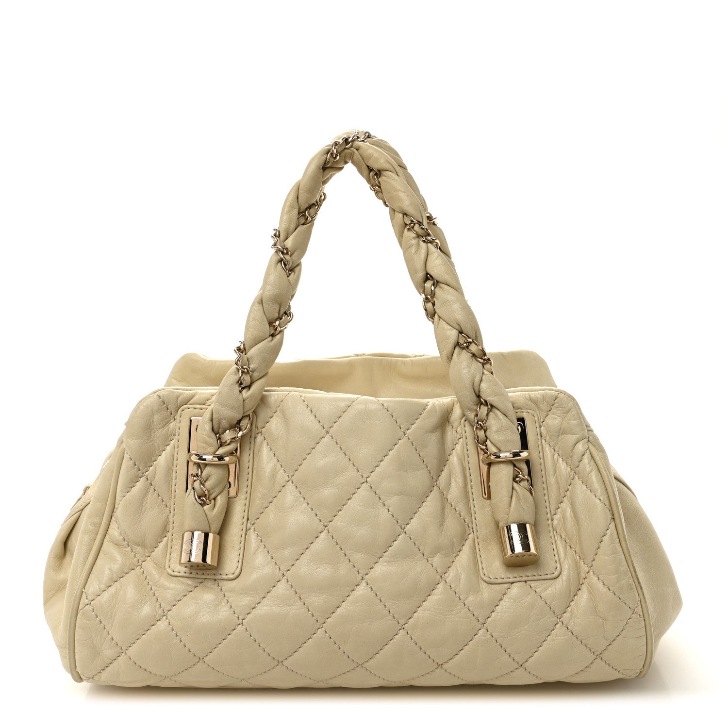 Chanel Distressed Lambskin Lady Braid Bowler Ivory 1 of 11