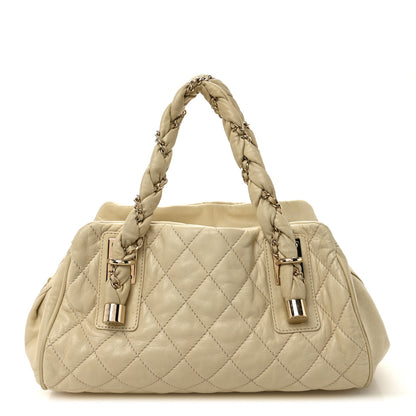 Chanel Distressed Lambskin Lady Braid Bowler Ivory 1 of 11