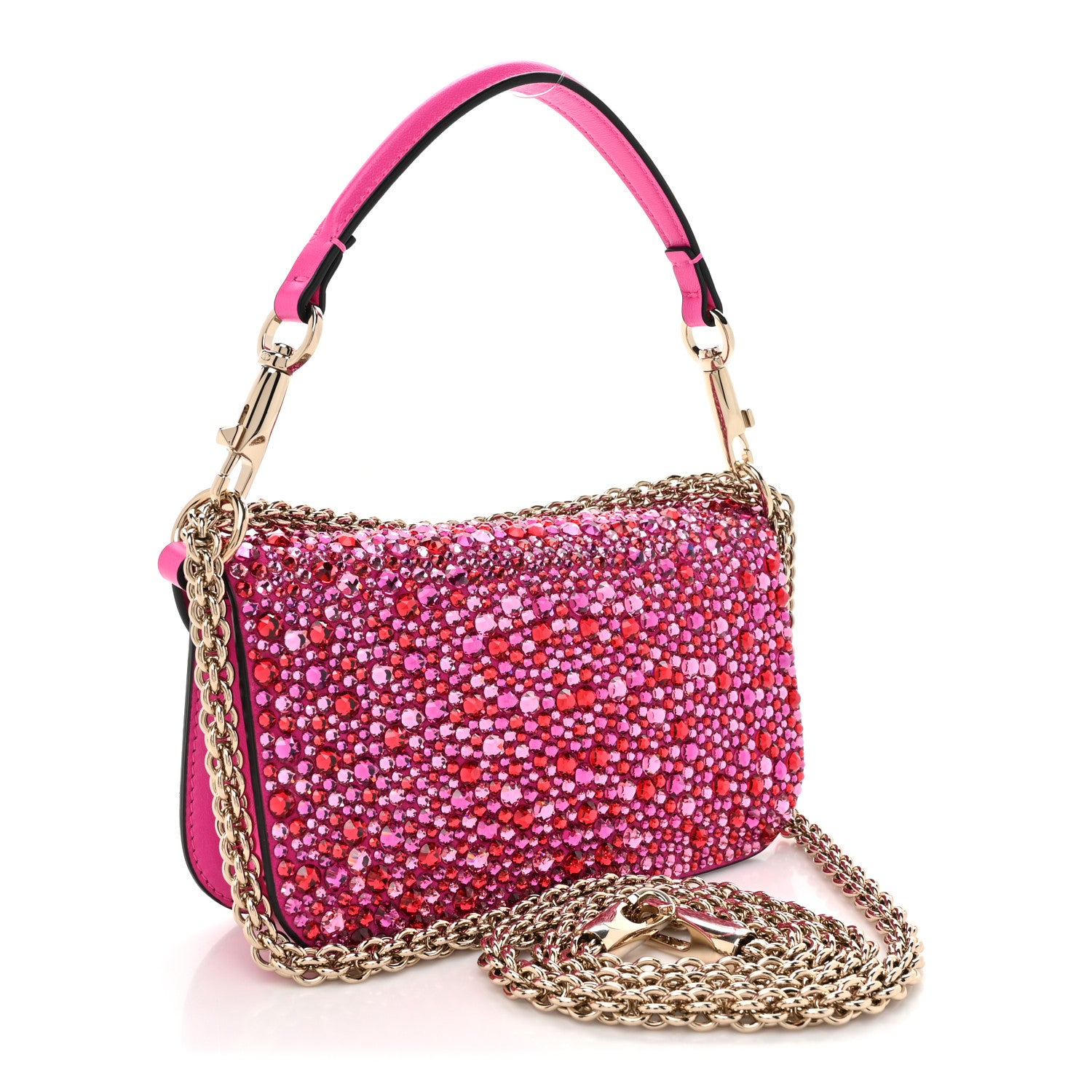 Valentino Garavani Crystal Vlogo Small Loco Shoulder Bag Pink PP 2 of 10