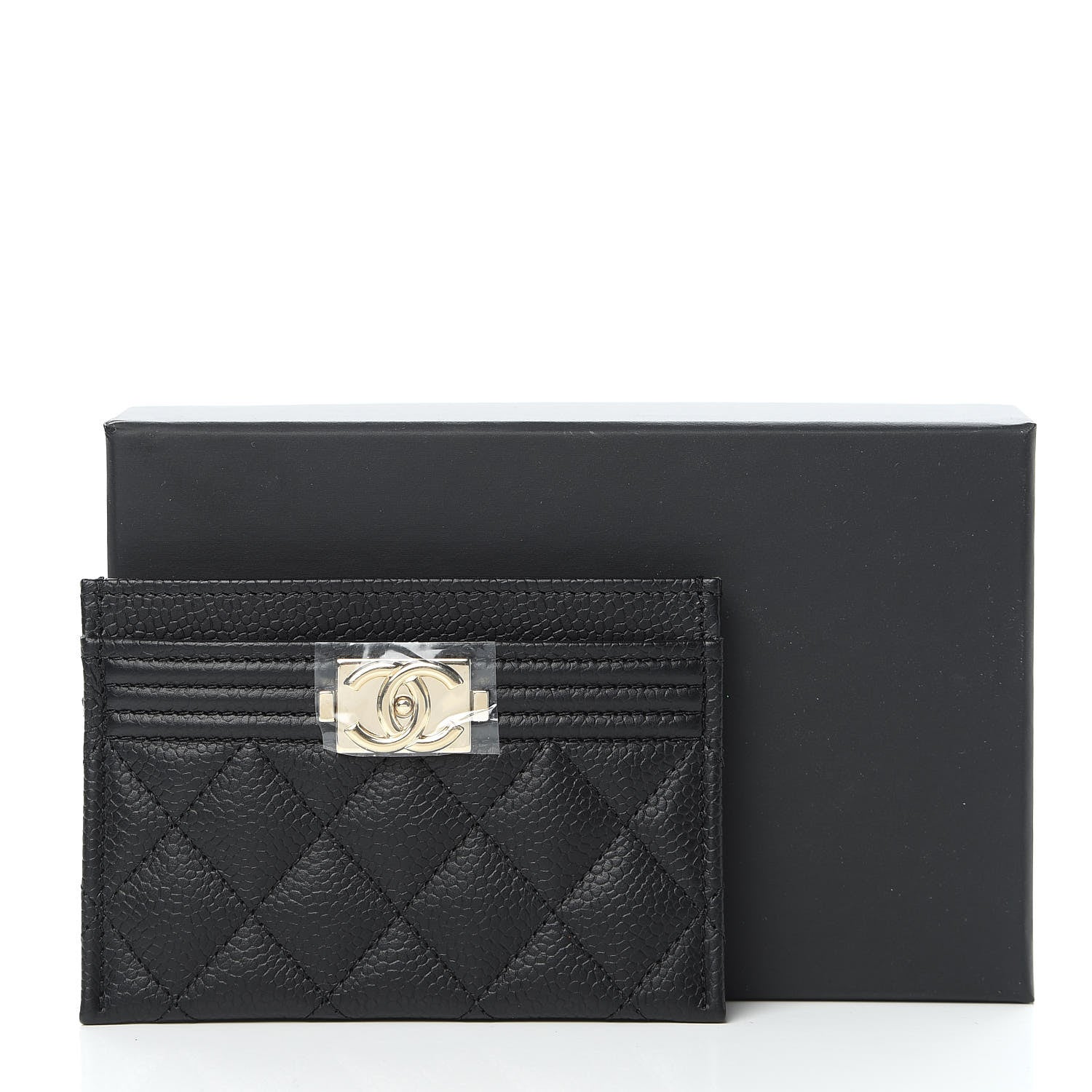 Chanel Caviar Quilted Boy Card Holder Black 9 of 9