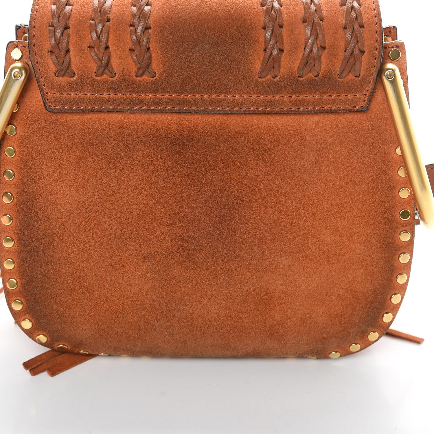 Chloe Suede Calfskin Braided Mini Hudson Shoulder Bag Caramel 14 of 15