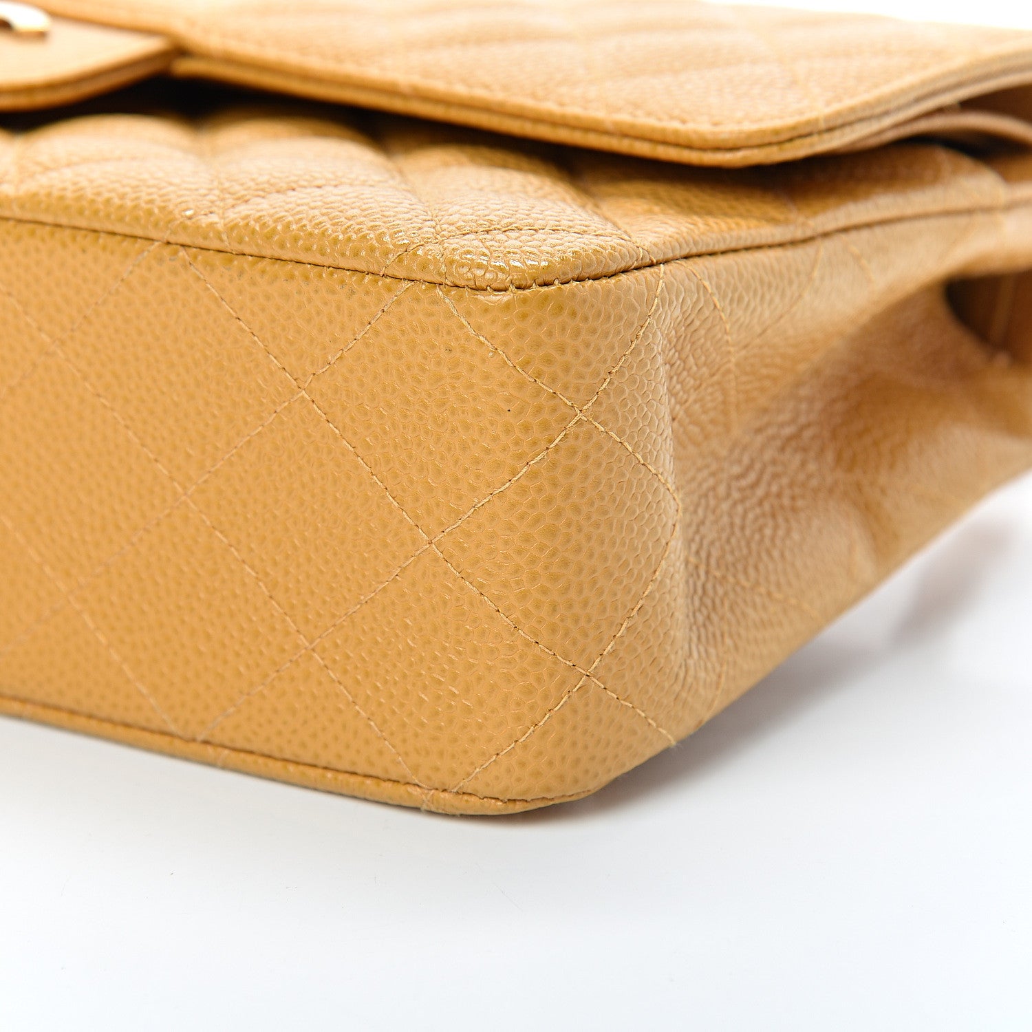 Chanel Caviar Quilted Medium Double Flap Yellow 9 of 11