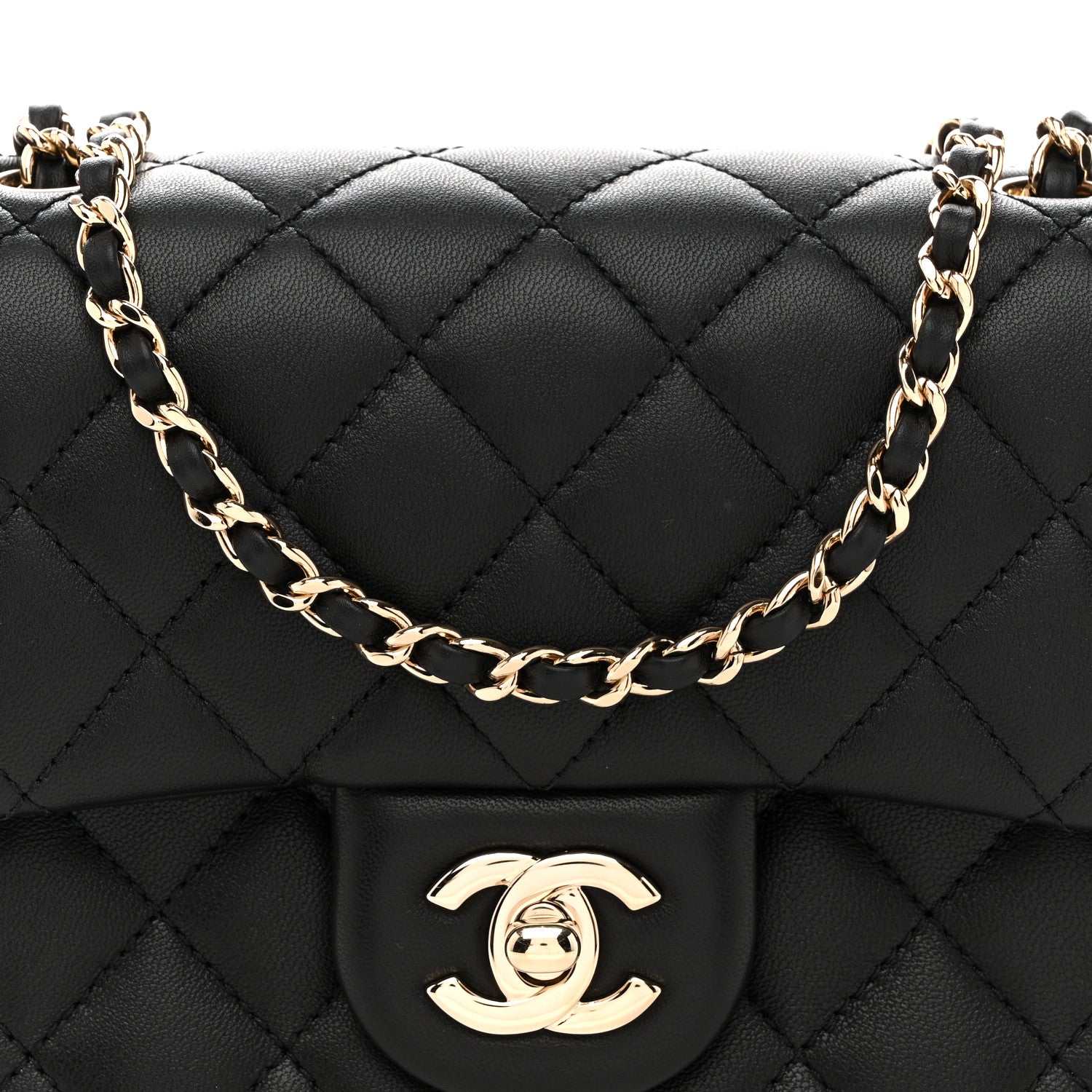 Chanel Lambskin Quilted Enamel Mini Pearl Crush Flap Black 8 of 11