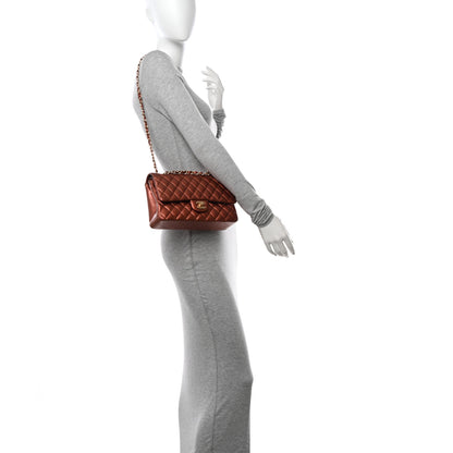 Chanel Metallic Lambskin Quilted Medium Double Flap Bronze 2 of 11