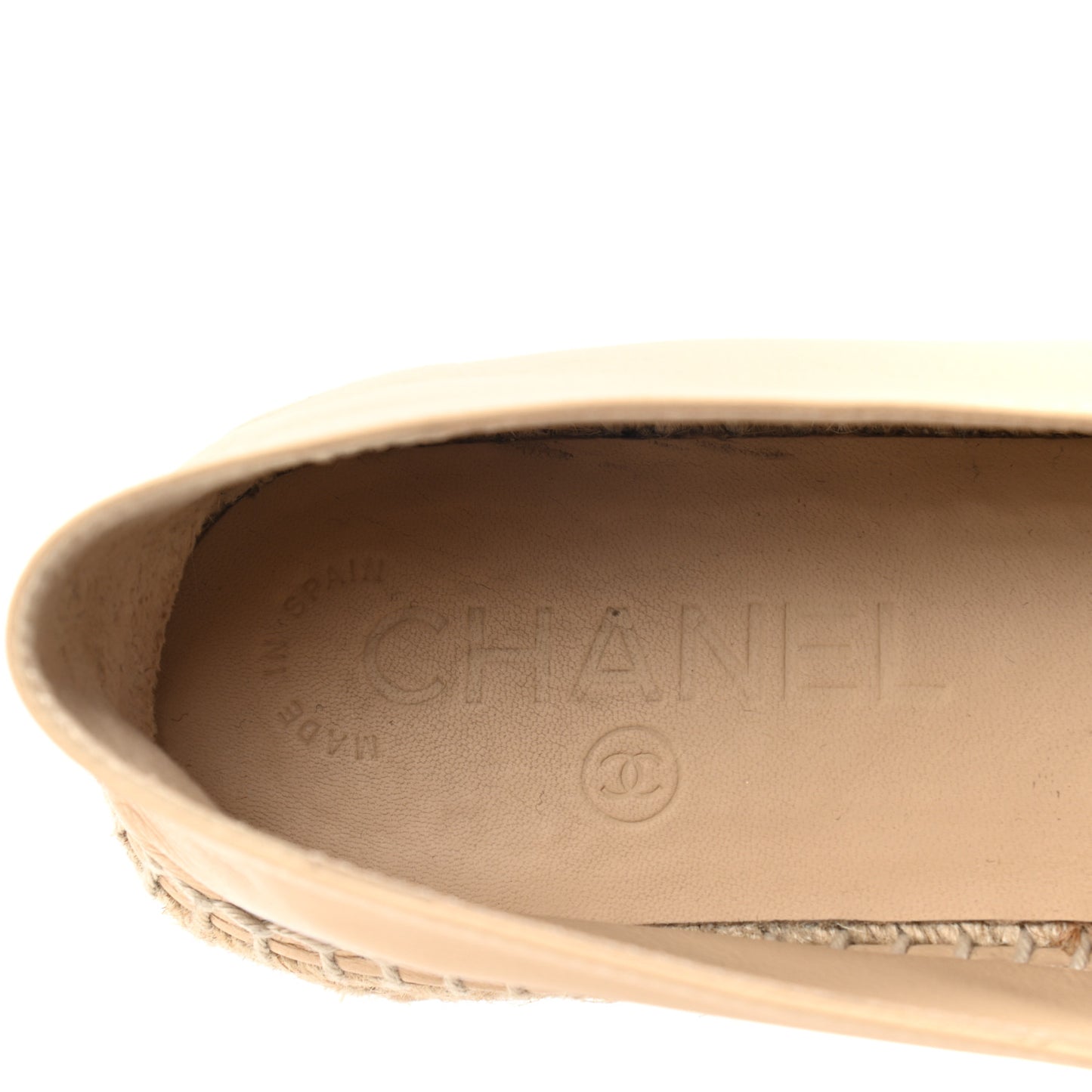 Lambskin CC Espadrilles 35 Beige Black