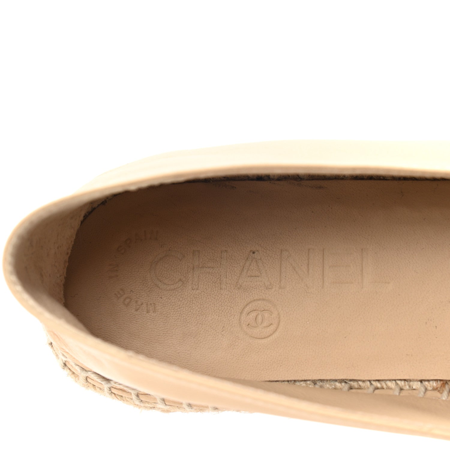 Chanel Lambskin CC Espadrilles 35 Beige Black 7 of 11