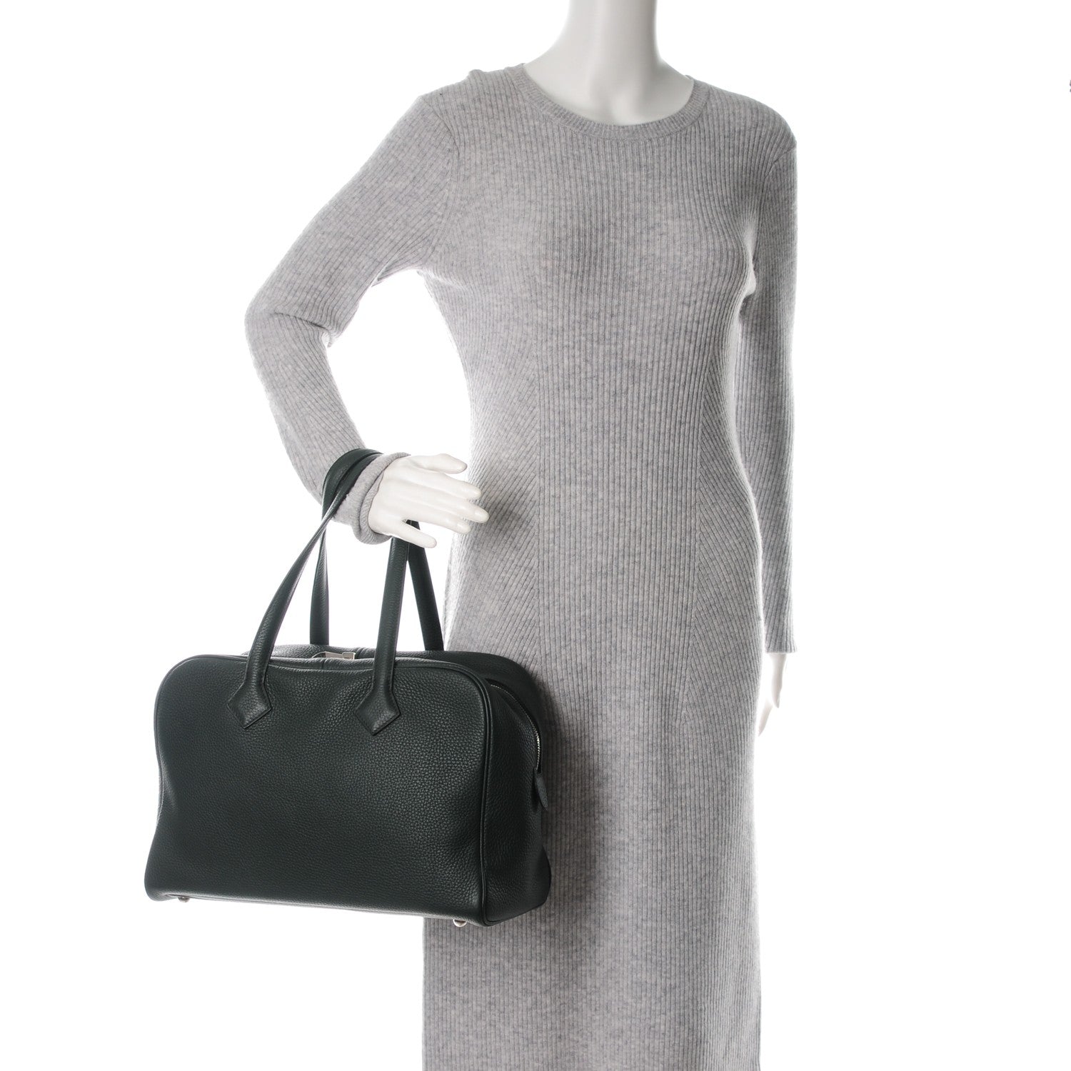 Hermes Taurillon Clemence Victoria II 35 Vert Fonce 2 of 8