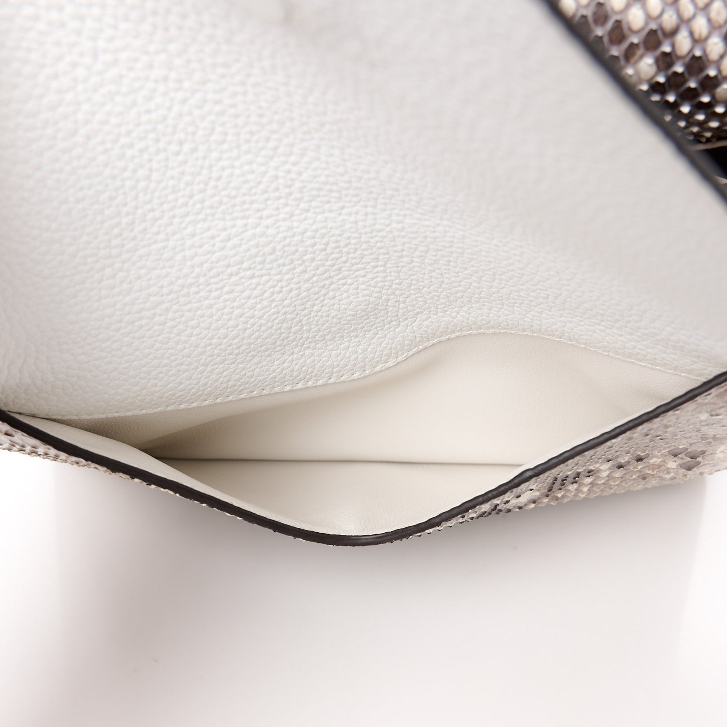 Snakeskin Monogram Double V Creme