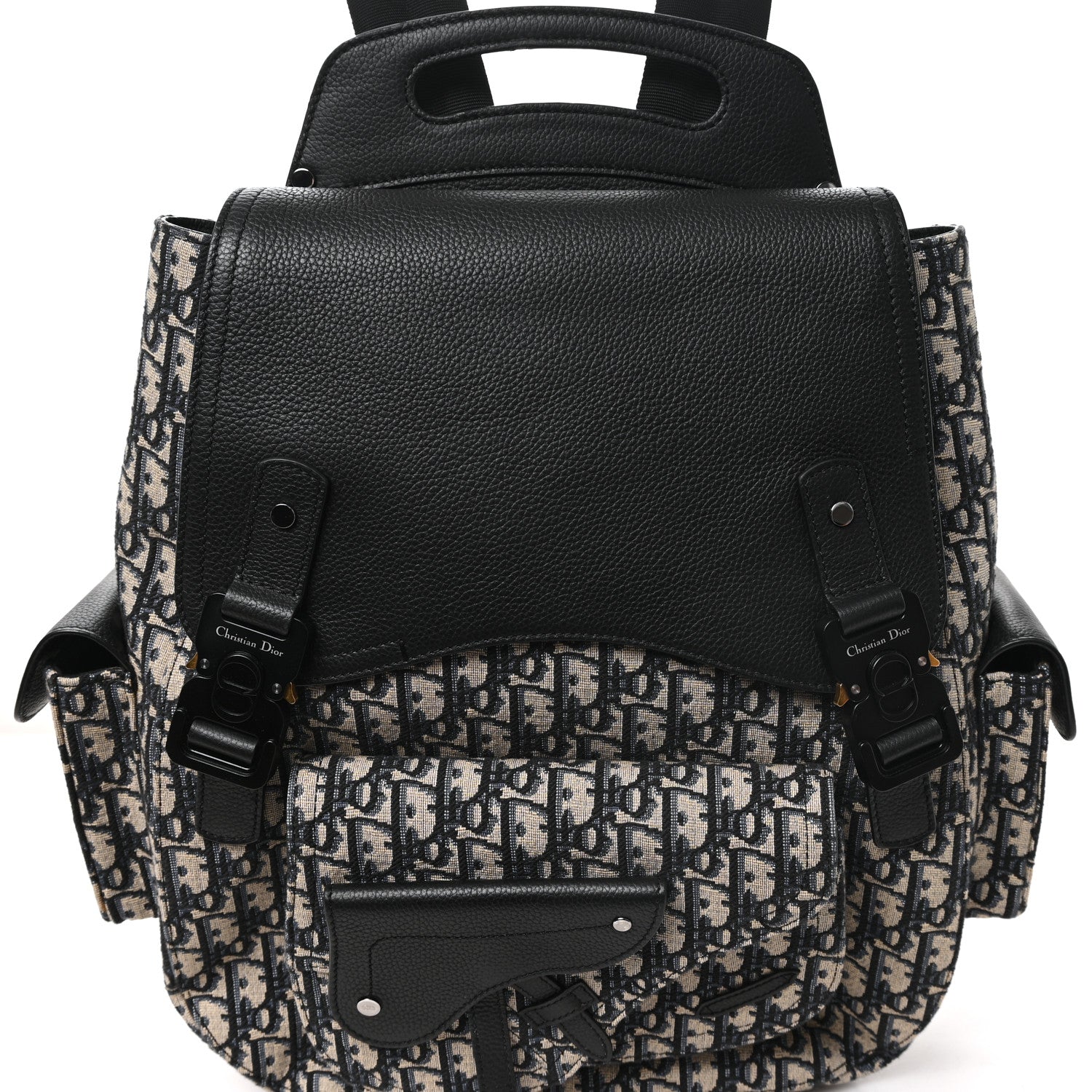 Christian Dior Oblique Grained Calfskin Maxi Gallop Backpack Blue Black 7 of 10