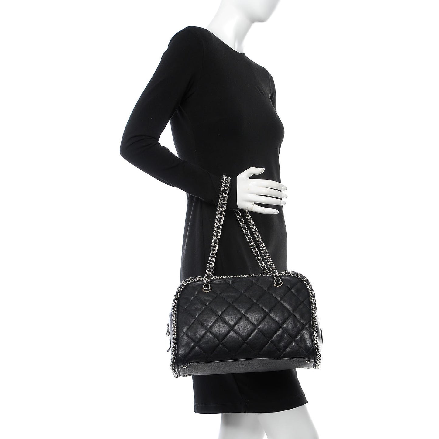 Calfskin Chain Around Bowler Black