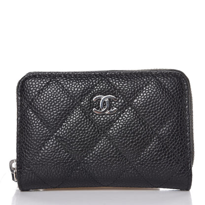 Chanel Caviar Quilted Zip Coin Purse Black 1 of 8