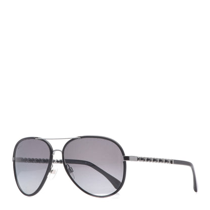 Chanel Polarized Pilot Winter Sunglasses 4219-Q Black 1 of 7