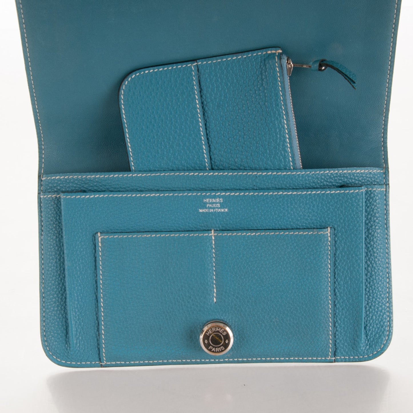 Togo Dogon Duo Wallet Blue Jean