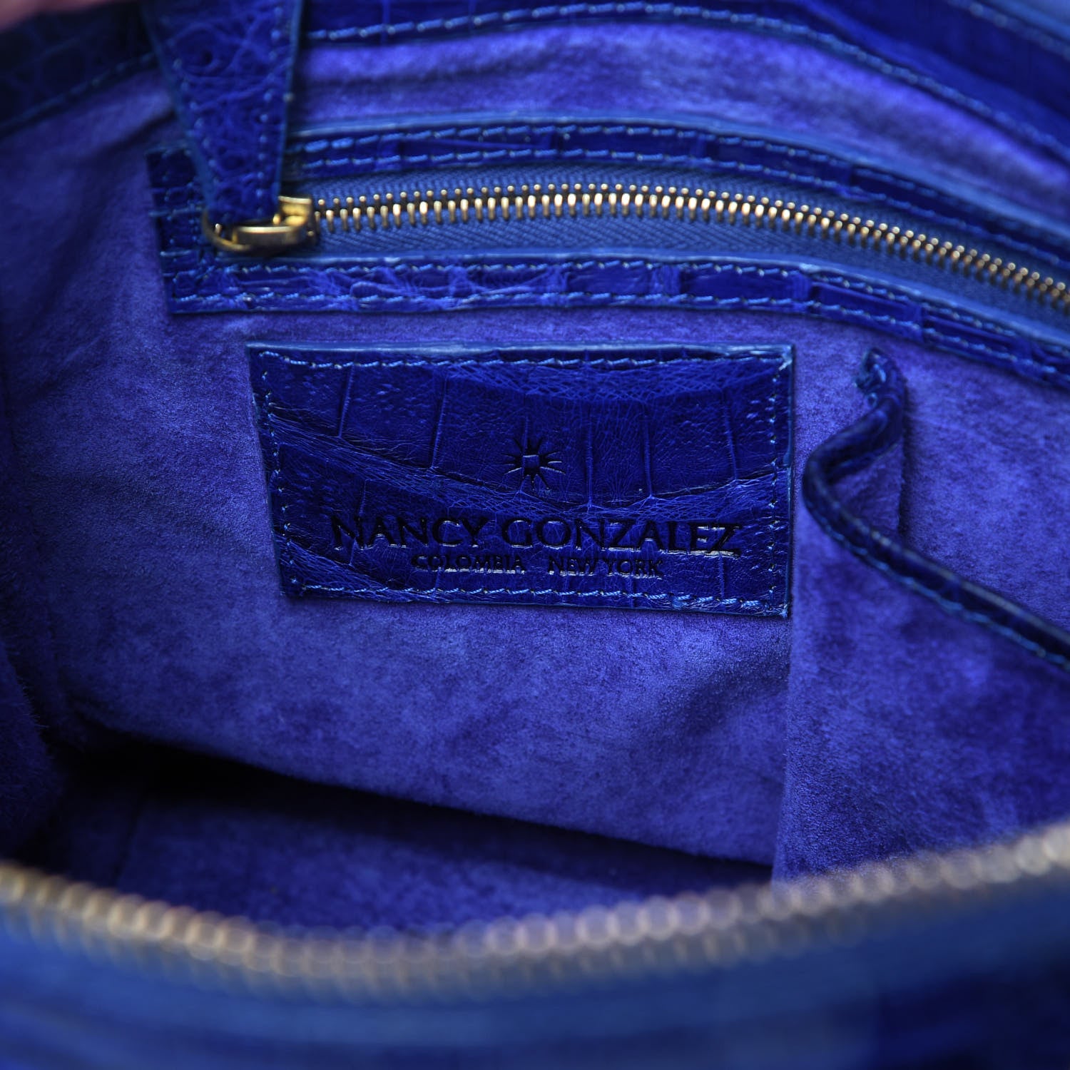 Nancy Gonzalez Crocodile Double Zip Tote Electric Blue 9 of 9