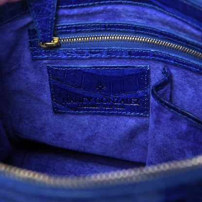 Nancy Gonzalez Crocodile Double Zip Tote Electric Blue 9 of 9