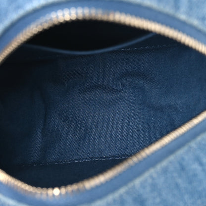 Chanel Denim Quilted Round Pearl Crush Clutch With Chain Blue 5 of 11