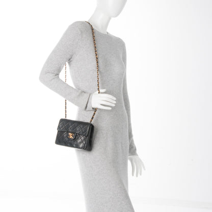 Chanel Lambskin Quilted Mini Square Flap Black 2 of 7