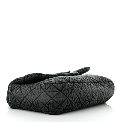 Chanel Denim Quilted Denimpression Flap Grey Black 4 of 11