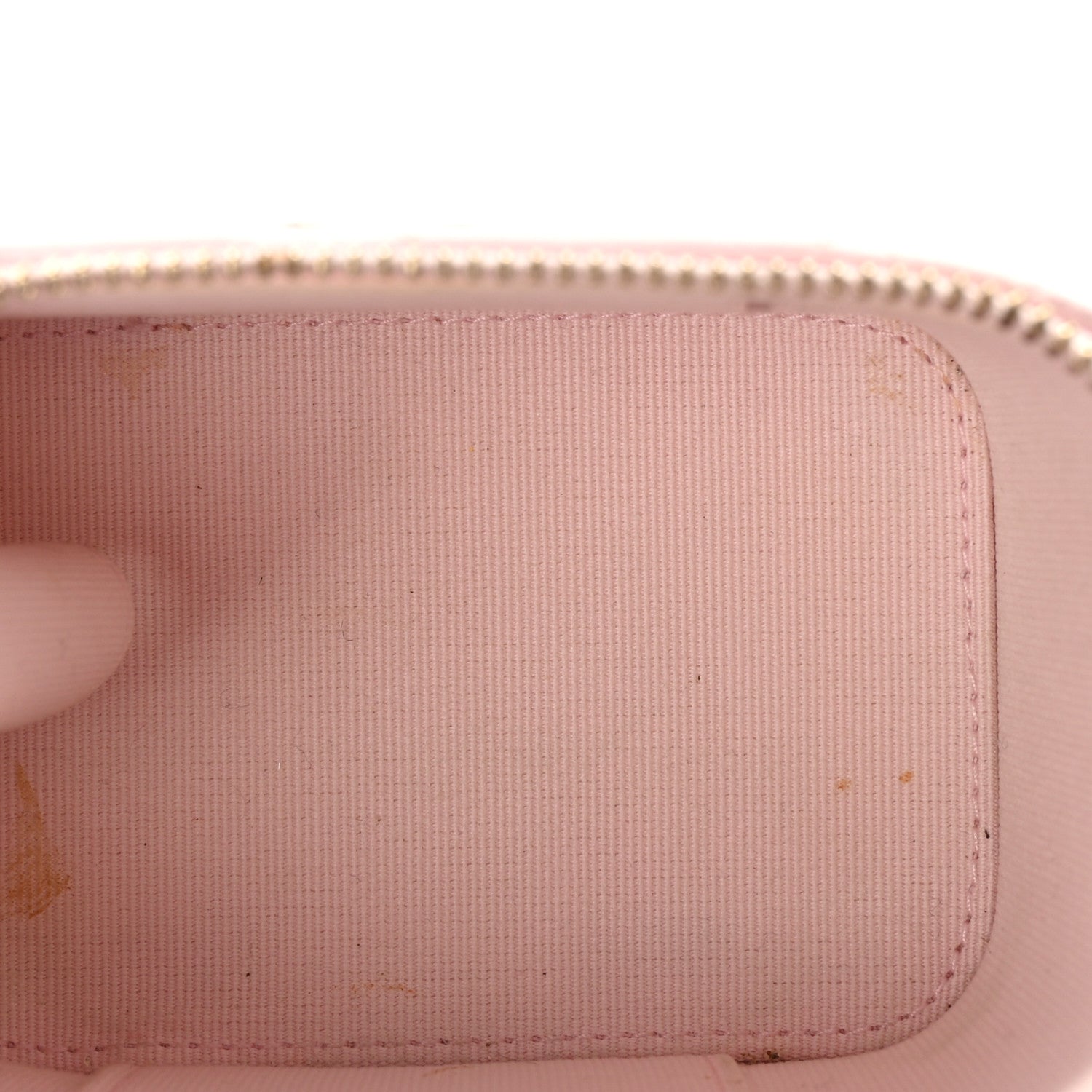 Chanel Lambskin Quilted Mini Vanity Case With Pearl Chain Light Pink 5 of 10