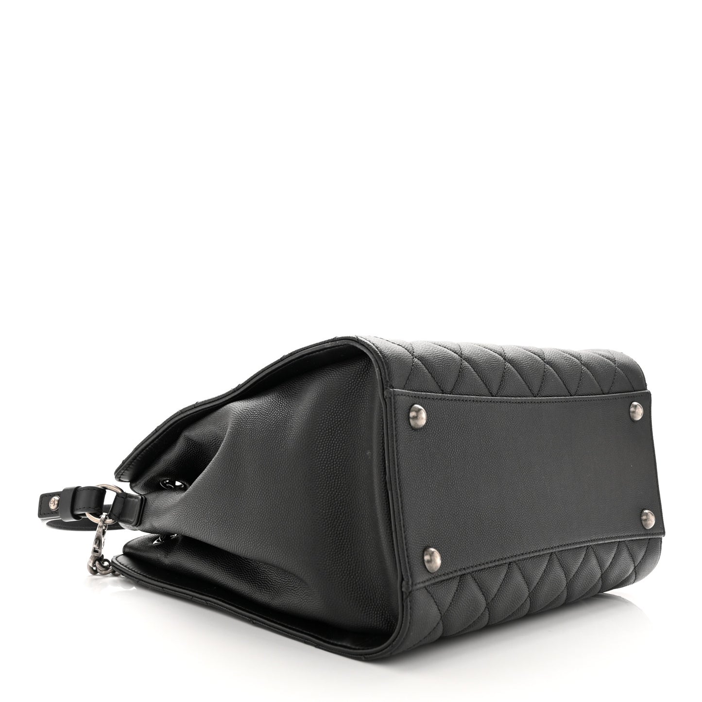 Caviar Quilted Medium CC Bucket Bag Black