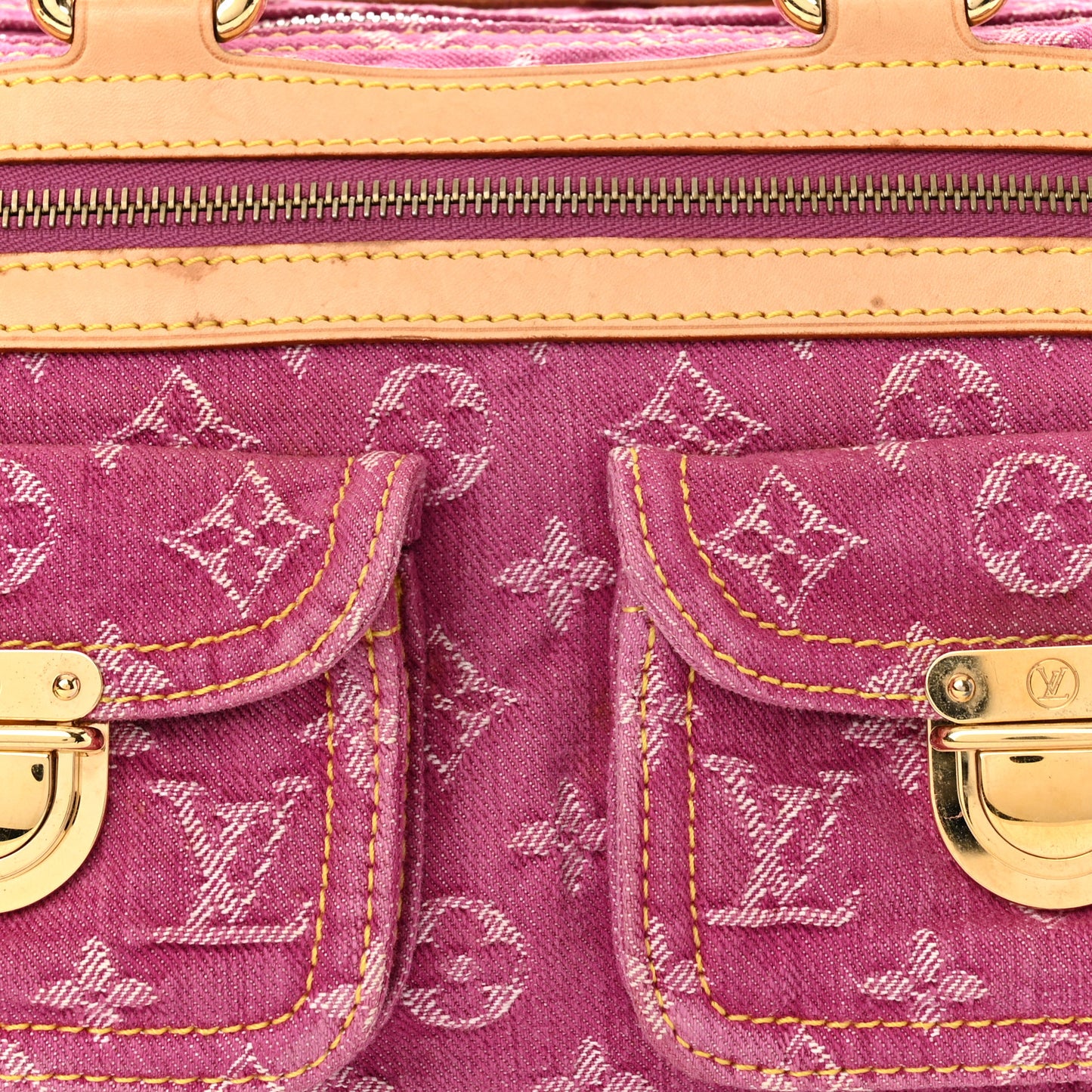 Monogram Denim Neo Speedy Fuchsia